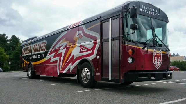 Bus with Golden Wolves artwork