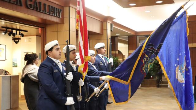 A Veterans Day ceremony at Alvernia University.