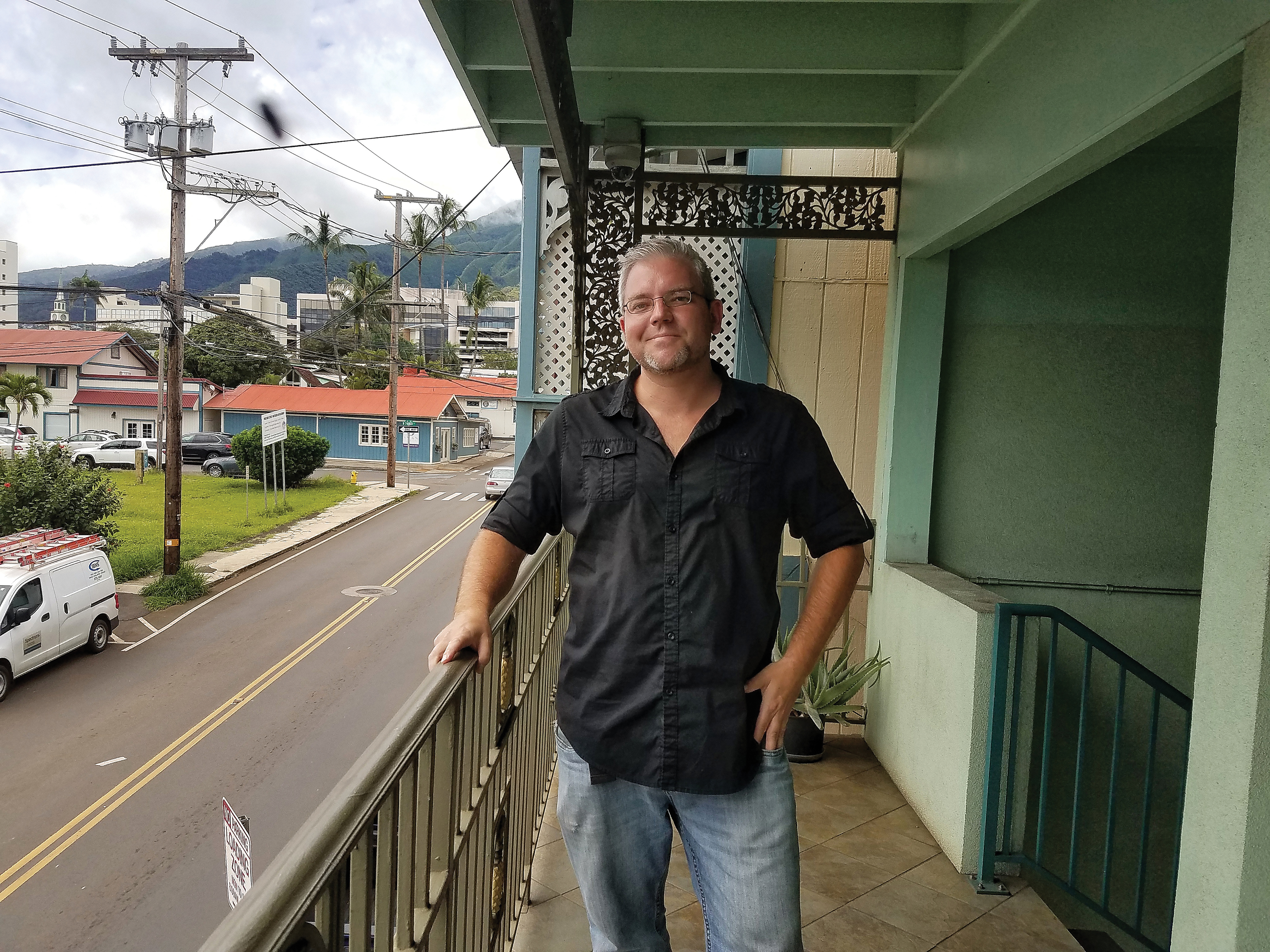 Ryan Smith on balcony