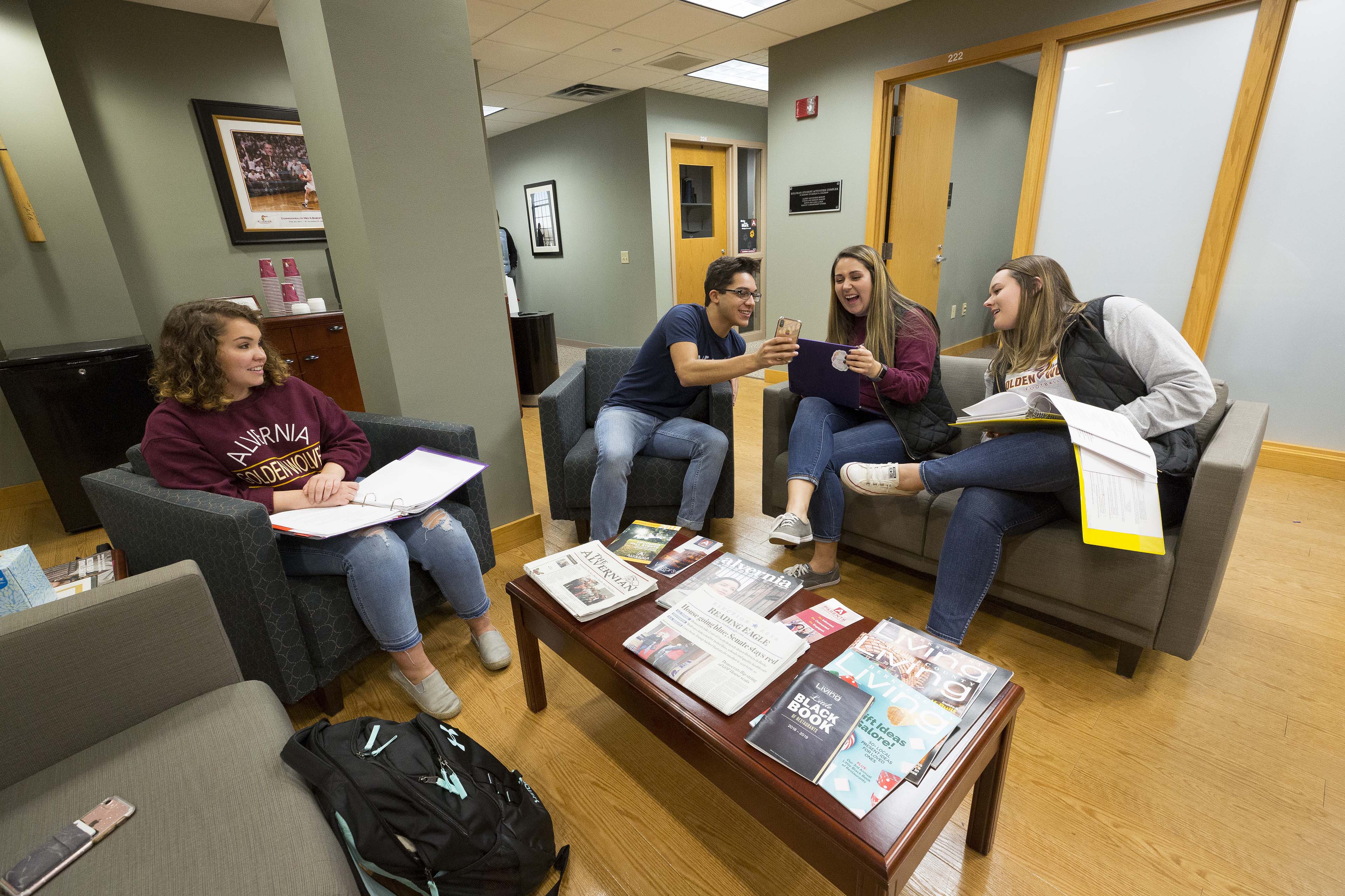 Students in Undergraduate Admissions Office