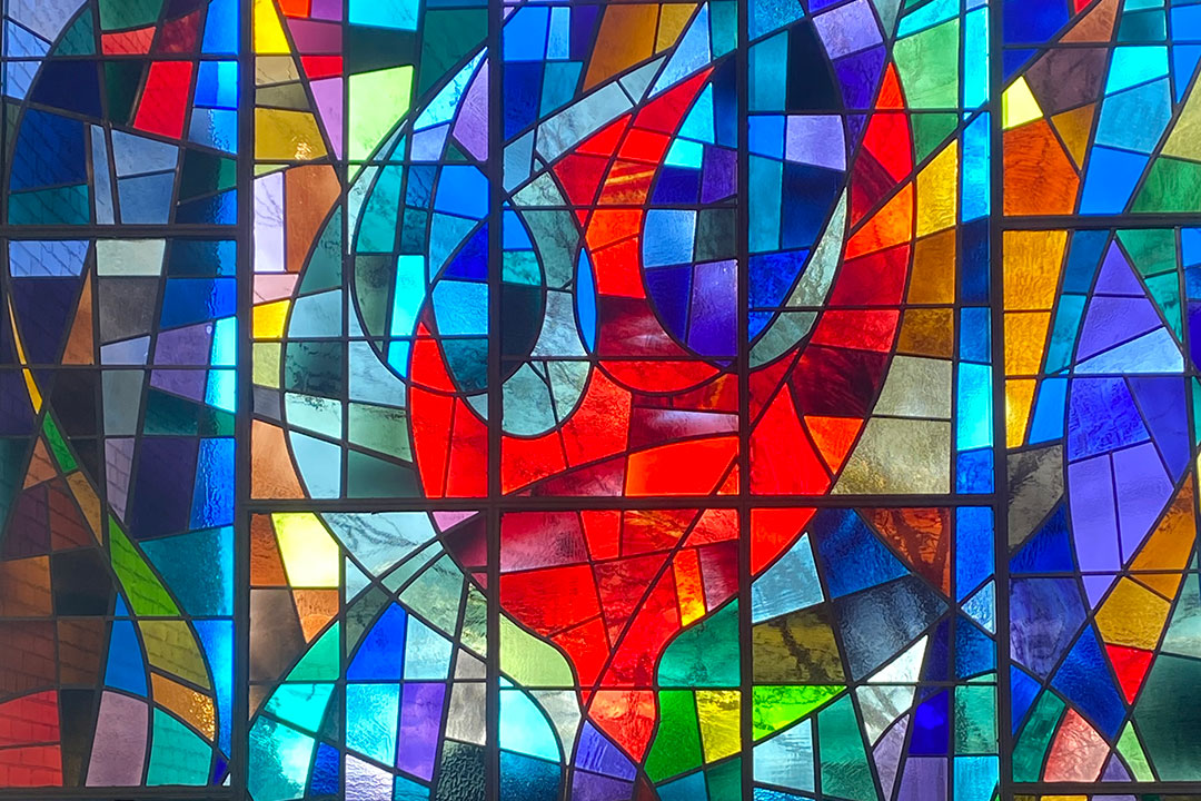 A stained-glass window.