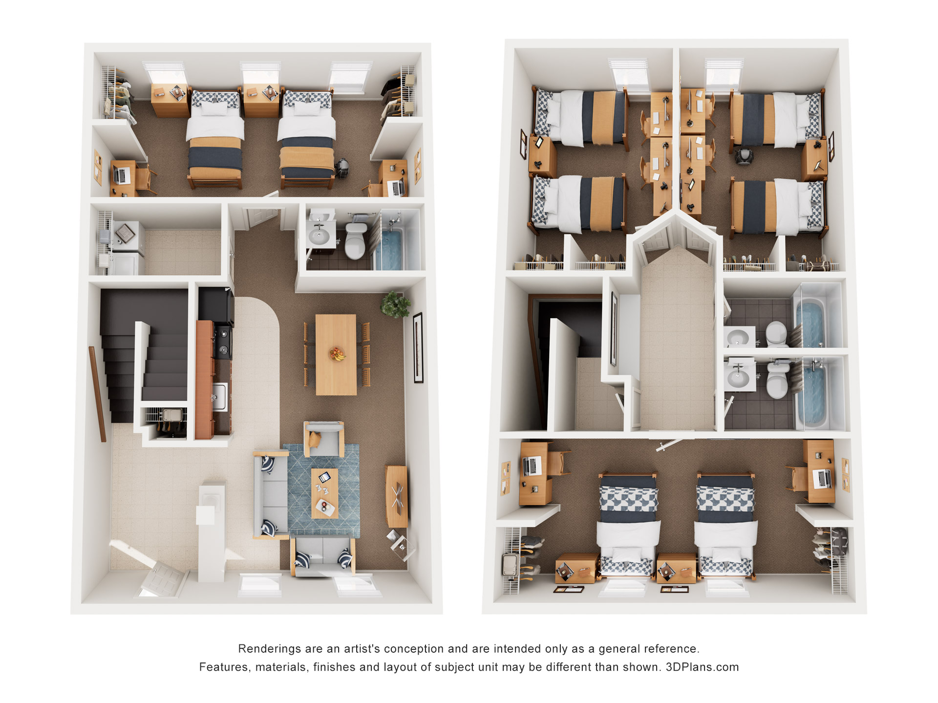 Assisi Hall 4 Shared Room Townhouse Rendering