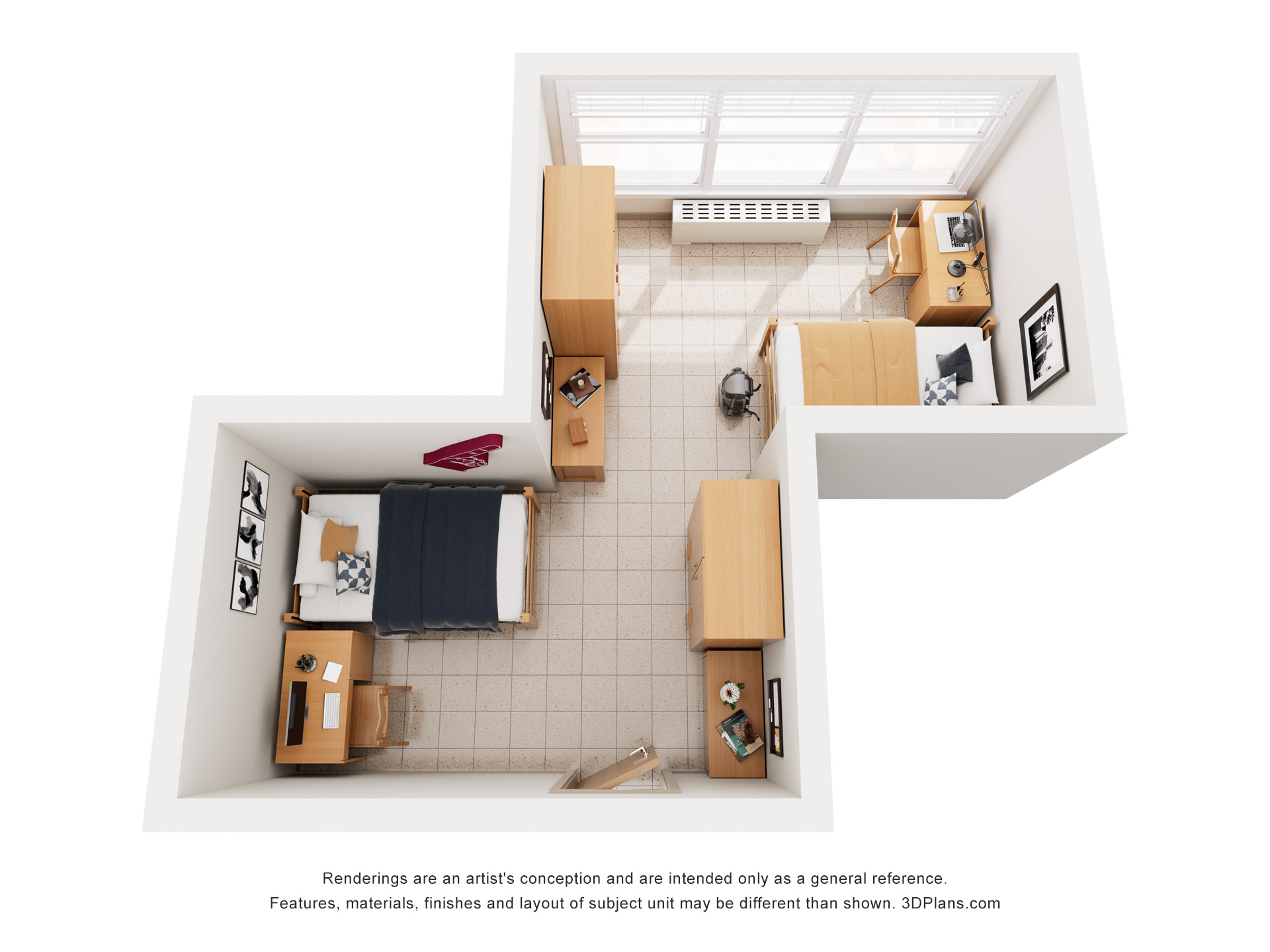 Veronica Hall Shared Room Rendering