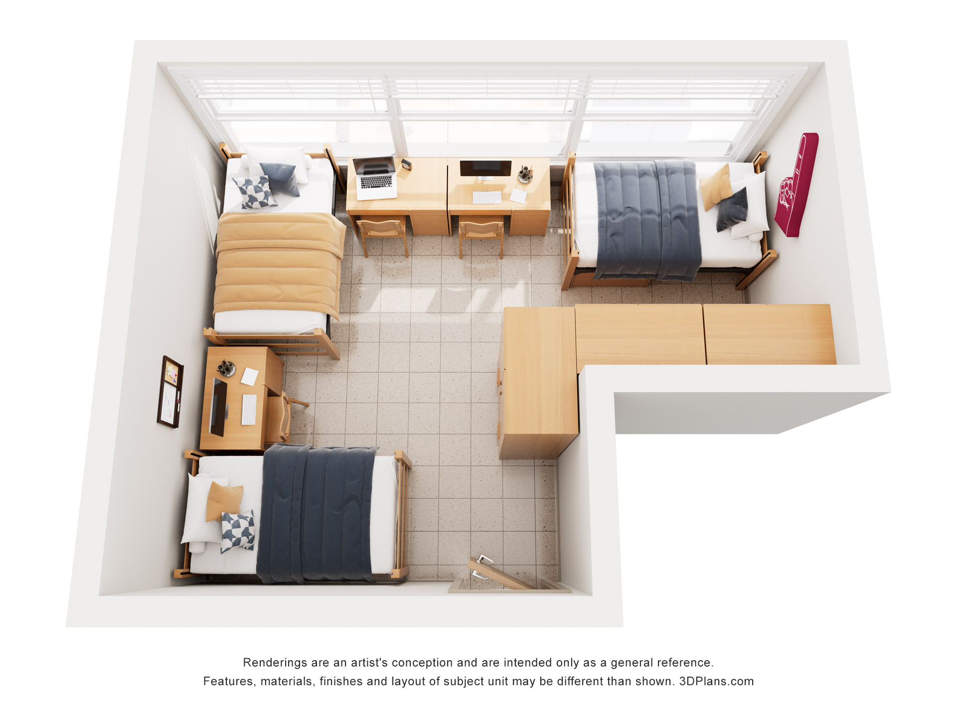 Veronica Hall Triple Room Rendering