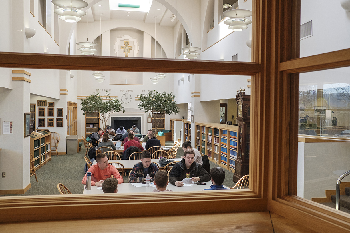Students in the library