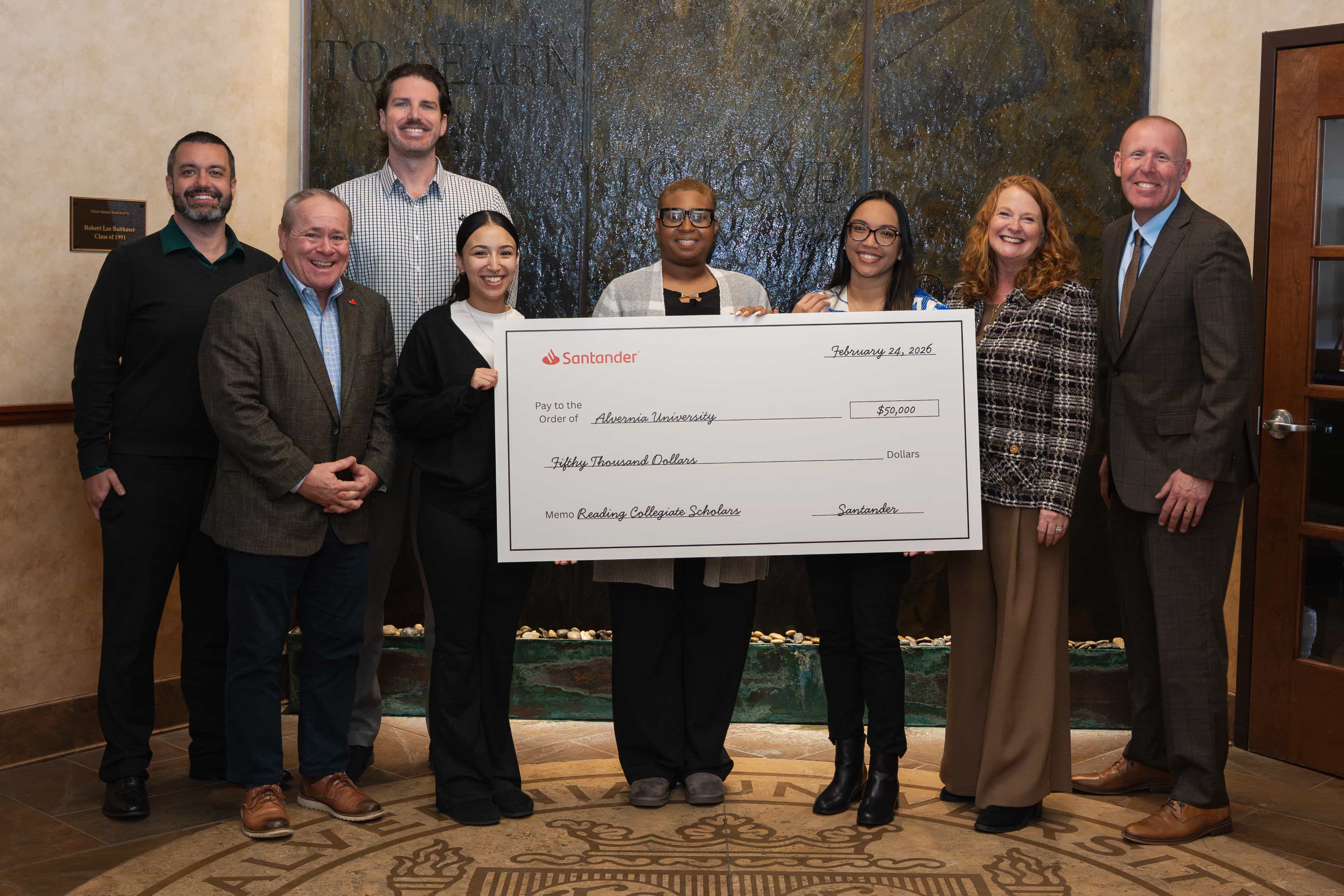 Reading Collegiate Scholars Program Check Presentation From Santander US