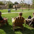 Students in Adirondack chairs