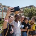 Female students posing for a selfie
