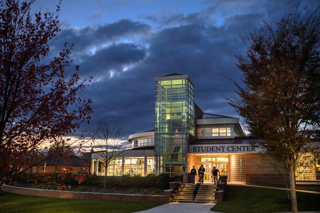 Student Center at night