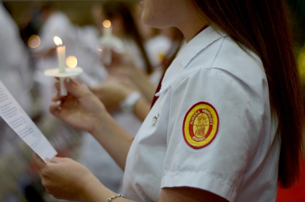 Nursing student with Alvernia patch