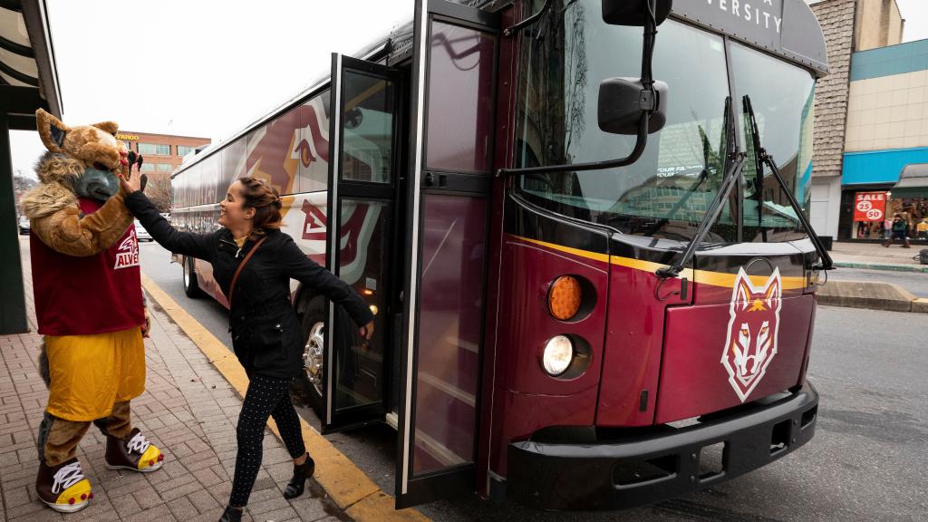 Alvernia Univeristy CollegeTowne Announcement Bus Downtown