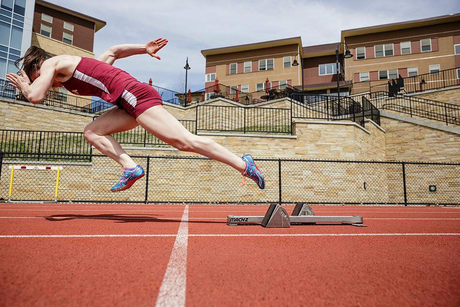 Track athlete running