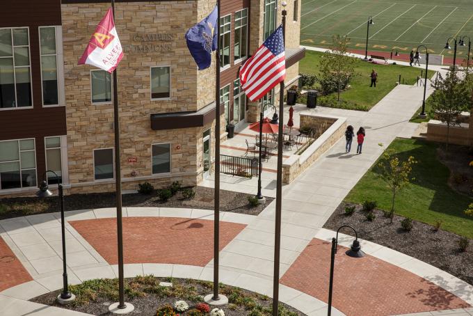 Flags at Campus Commons