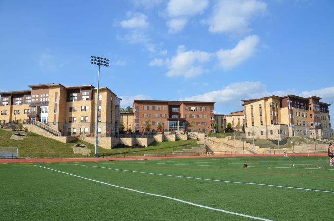 Founder's Village Apartments overlooking turf