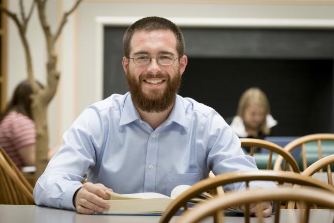 MBA student in the library