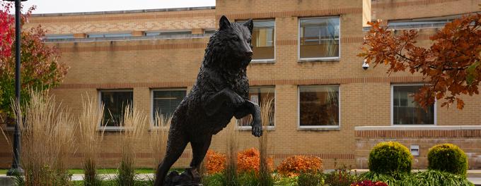 Golden Wolf statue