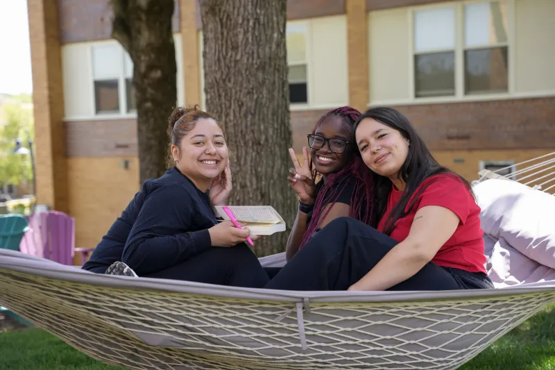 Students relaxing spring