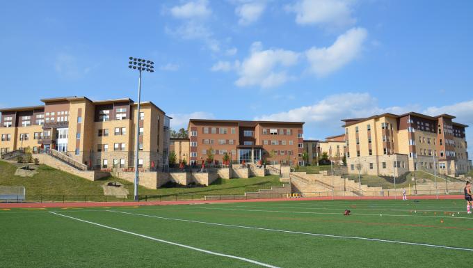 Founder's Village Apartments overlooking turf