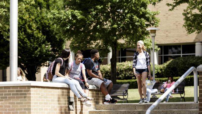 Students in the quad