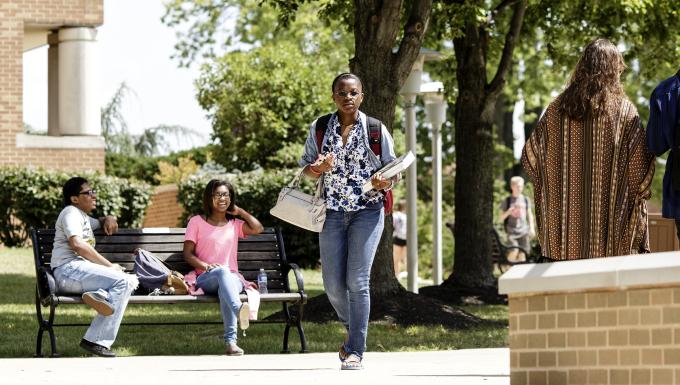 Students in the quad