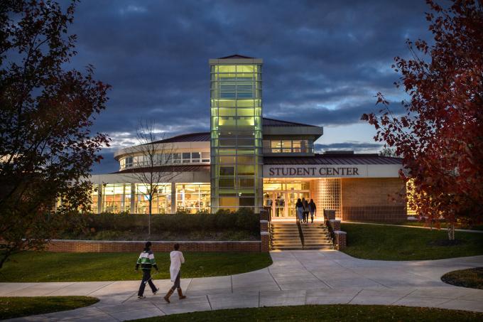 Student Center in the evening