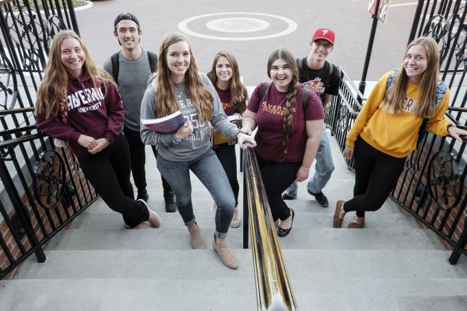 Honors Students in front of Francis Hall