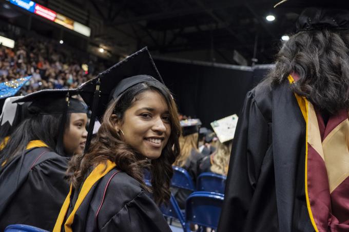 Students at graduation