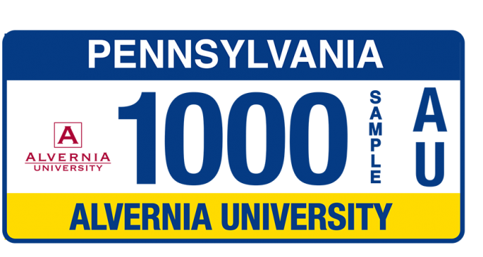 Alvernia License Plate Alvernia University