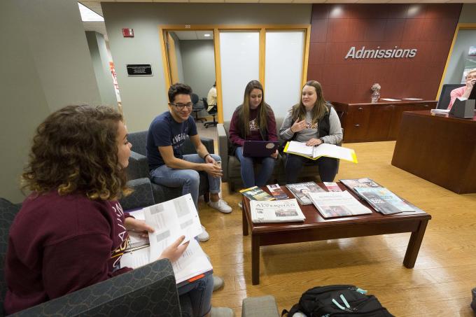 Students in Undergraduate Admissions Office