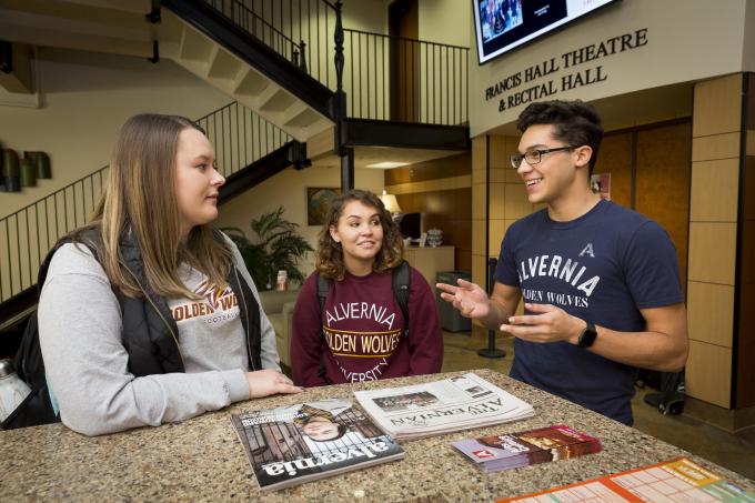 Students in the Welcome Center