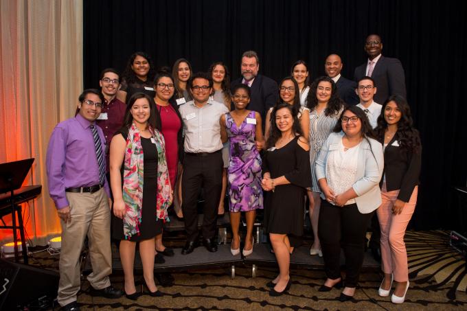 President Flynn with RCSP Students at Gala