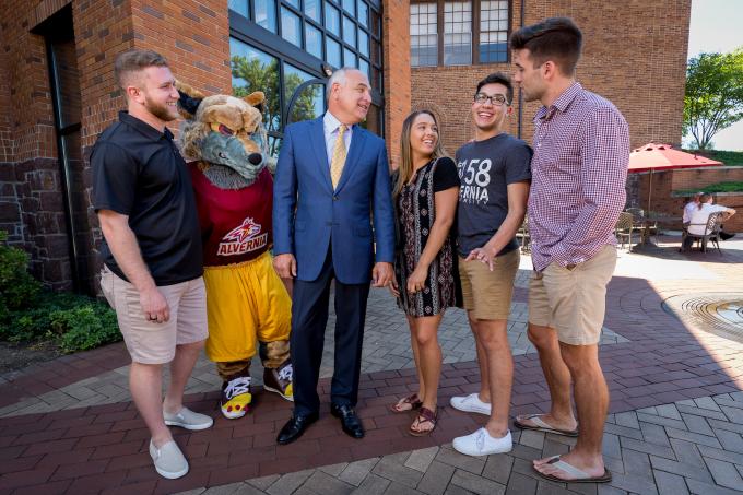 Alvernia President John R. Loyack Welcome Reception with students
