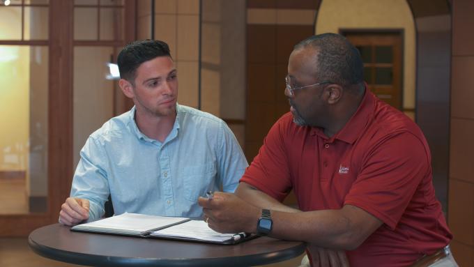 Tim Bailey, MBA student, collaborates with Rodney Ridley of O'Pake Institute.