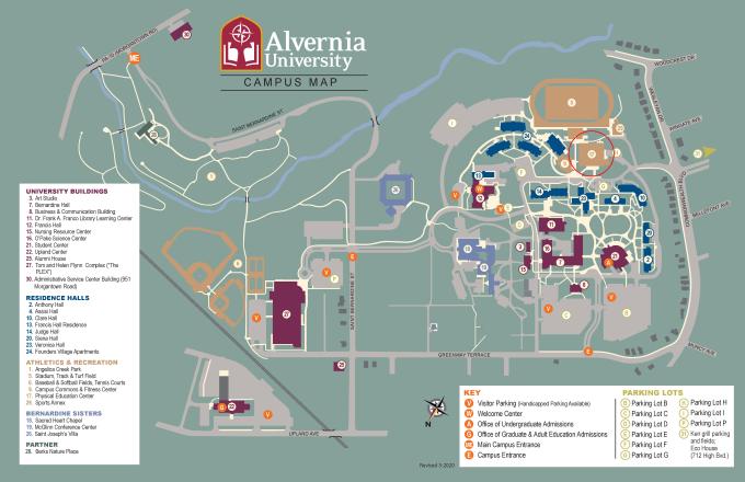 Alvernia University Campus Map Campus Maps | Alvernia University
