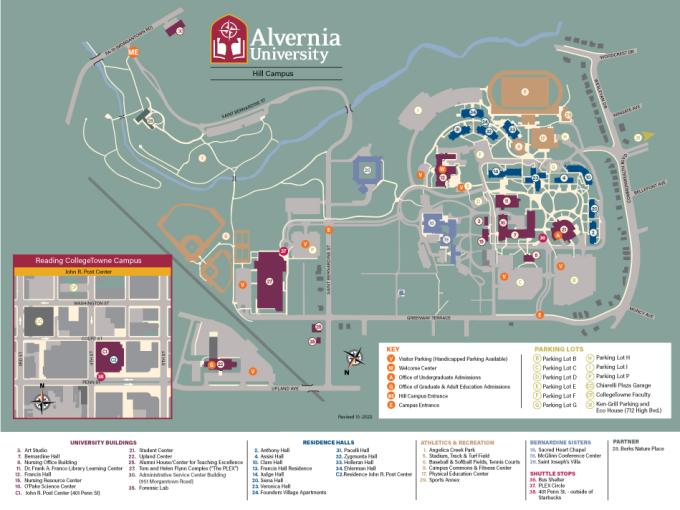 Alvernia Campus Map November 2022