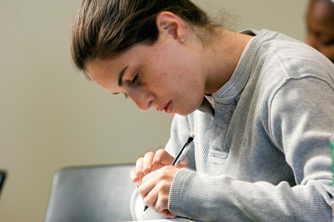 Student in classroom