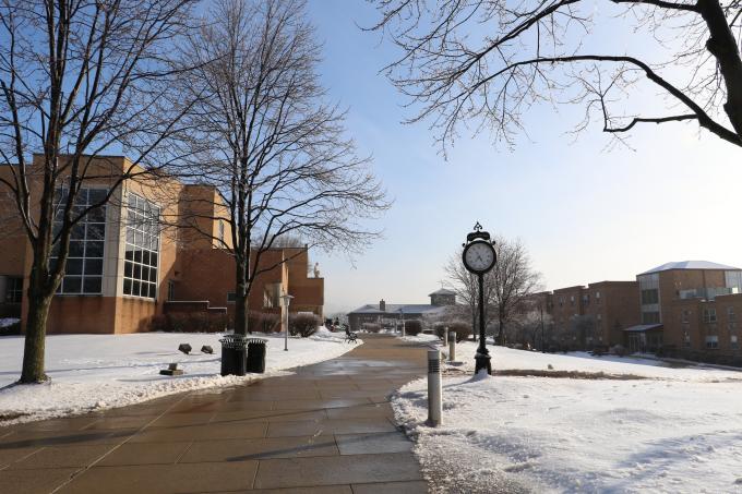 Winter on Alvernia's campus.