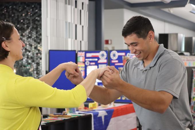 Dancing at Alvernia's International Education Week.