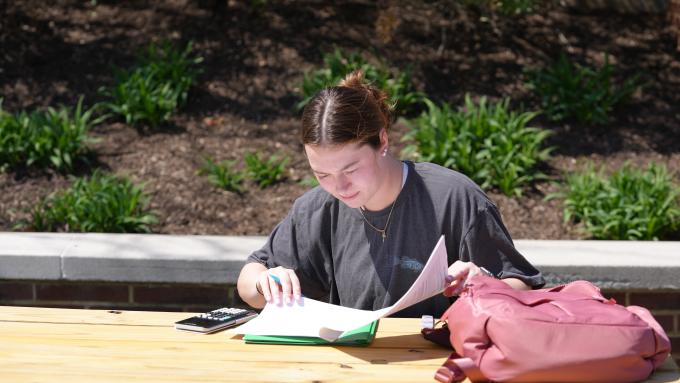 A student studying.