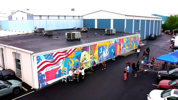 Total Experience Learning American Crane mural