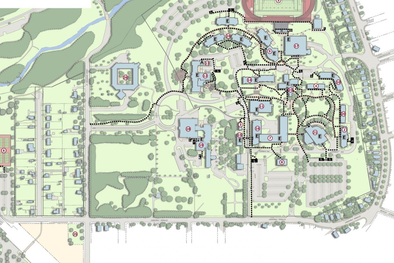 Barrier-Free Campus Map of Alvernia University