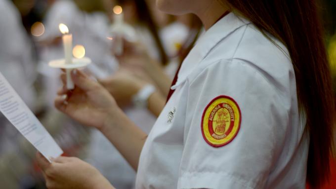 Nursing student with Alvernia patch