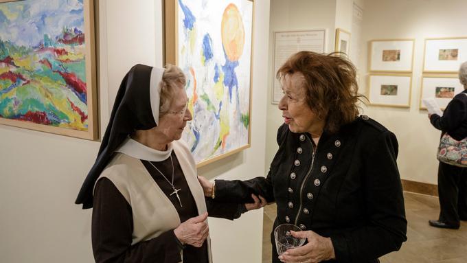 Nelly Toll with Sister Jacinta in the Miller Gallery