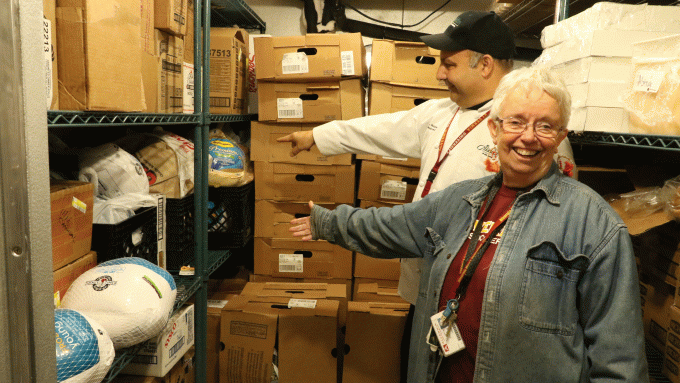 Polly Mathys points to Turkey Drive collection