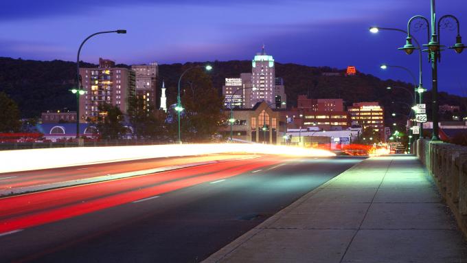 Reading skyline from Penn Street Bridge