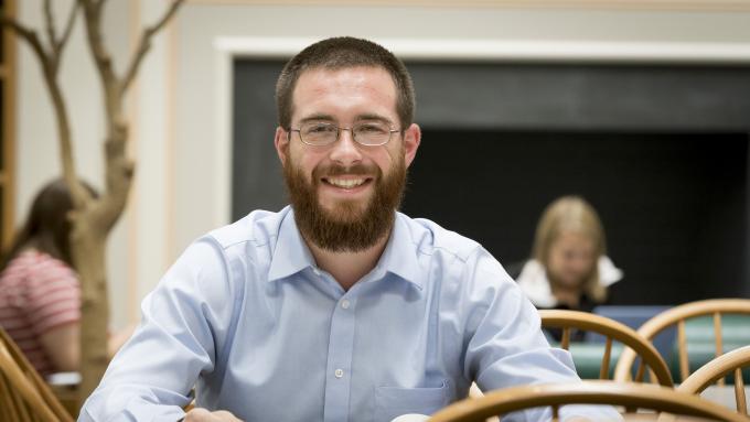 MBA student in the library