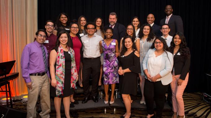 President Flynn with RCSP Students at Gala