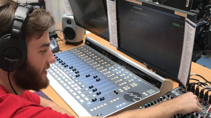 Spencer Matthews, communication student, at CHOP internship.
