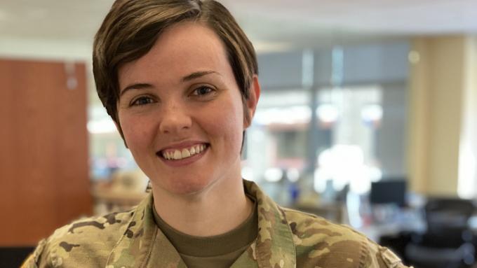 United States Army Major Ashley Welsh, graduate of Alvernia's MSOT program.