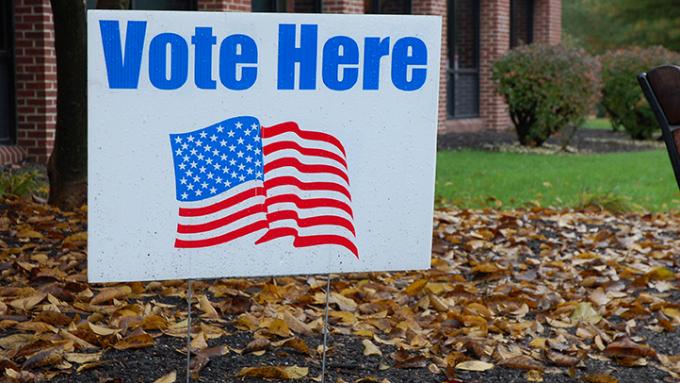 Vote Here sign 